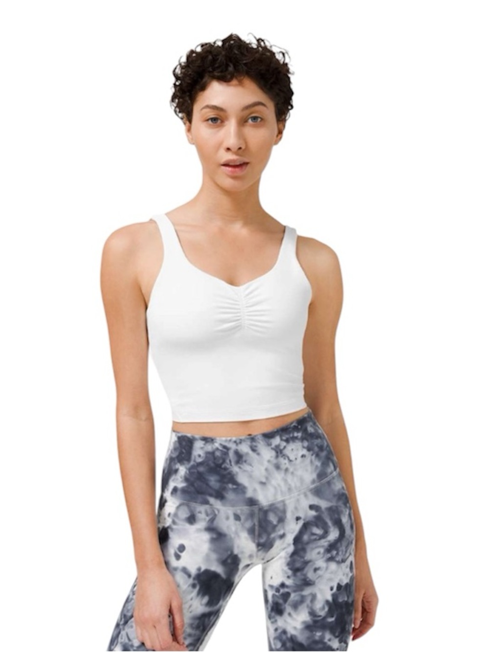 Lululemon Women’s White Align Tank Top *Gathered-Front Size 2